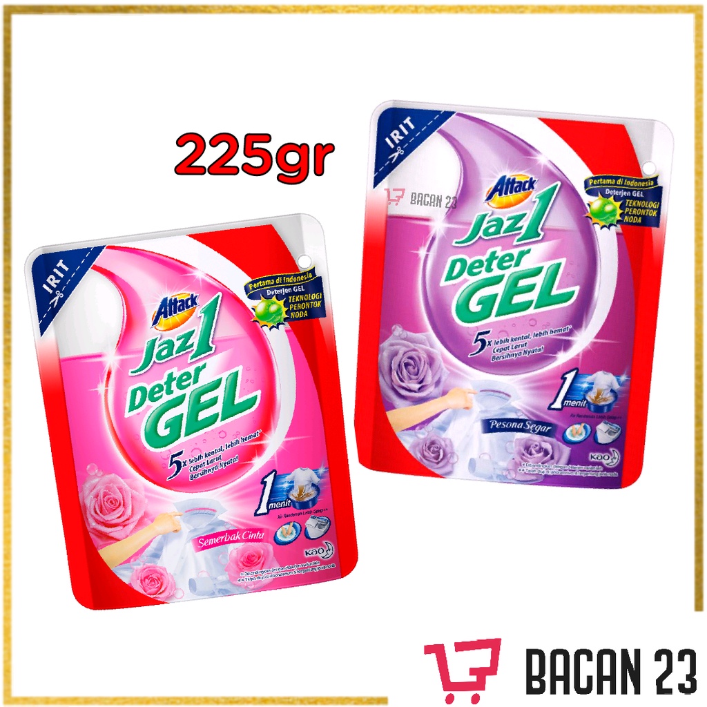 Attack Jaz1 Detergel ( 225 ml ) ( Semerbak Cinta - Pesona Segar ) / Sabun Gel / Bacan 23 - Bacan23