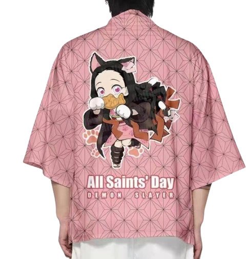 Kimono Anime Demon Slayer Jubah Baju Import Anak Tanggung Laki Cewek Kimetsu No Yaiba Jepang Haori Tanjiro Nezuko Shinobu