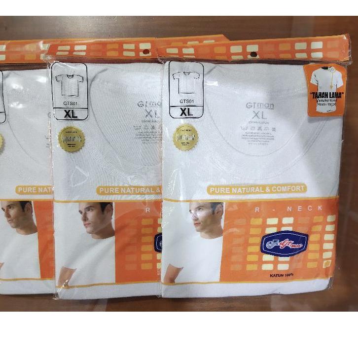 Discount Today OBLONG GT MAN PUTIH PRIA / OBLONG GT MAN O NECK / T SHIRT KAOS DALAM GT MAN / OBLONG
