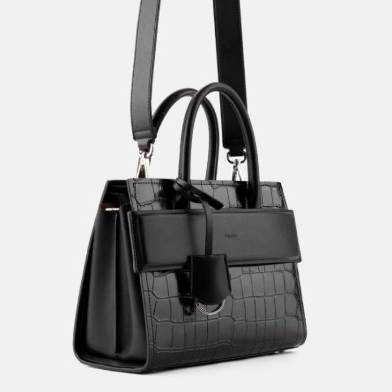 PDRO croc effect top handle bag