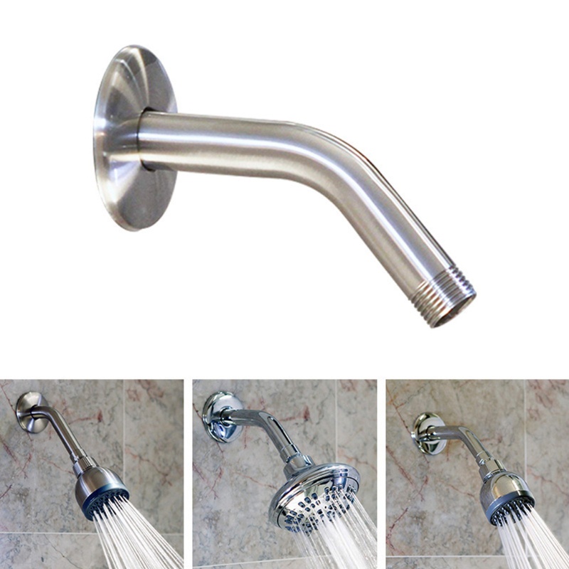 Lengan Shower Bahan Stainless Steel Ukuran 6 Inch Warna Hitam Dan Silver