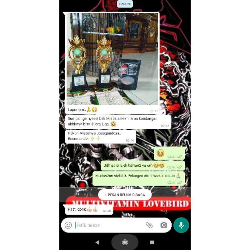 kjg Pakan Lovebird Konlset Milet Mistis Lovebird Sesajen pakan Lomba Lovebird