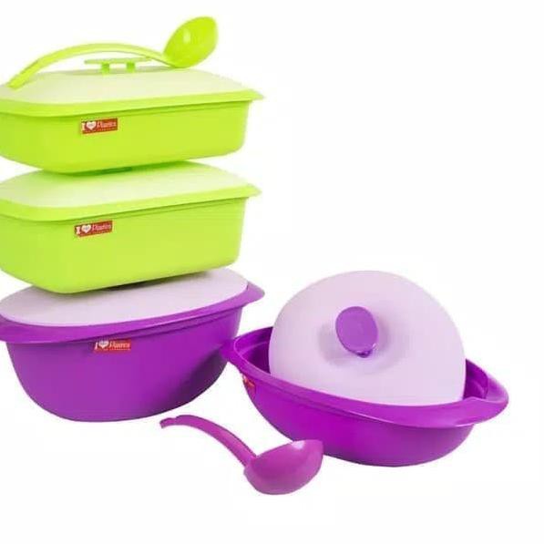 <<GXB-1 Wadah Saji Lauk Plastik / Tempat Makan Basi Set Sapphire GBU .,.,.,.,.,.,.,.,.