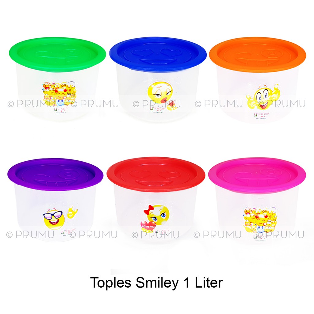 2 Toples Plastik 1 Liter - Toples Kue - Toples Bening - Toples Plastik - Toples Jar - Food Container