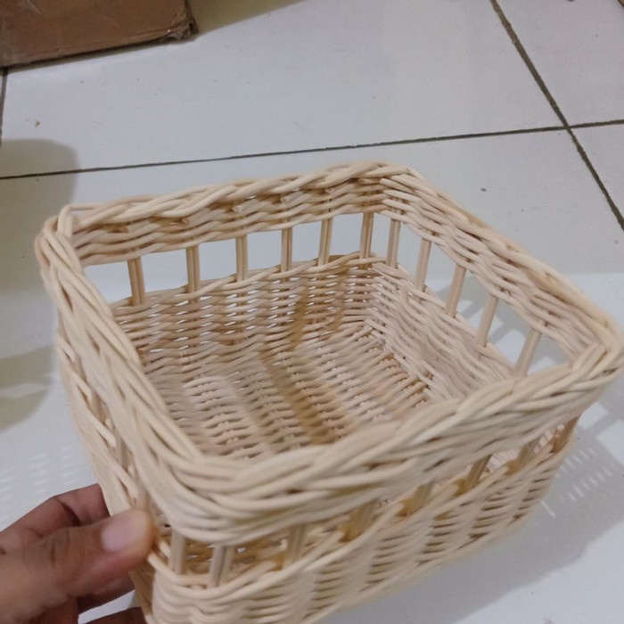 keranjang vita rotan kotak persegi sovenir seserahan parcel murah ukuran 15x15x14 cm