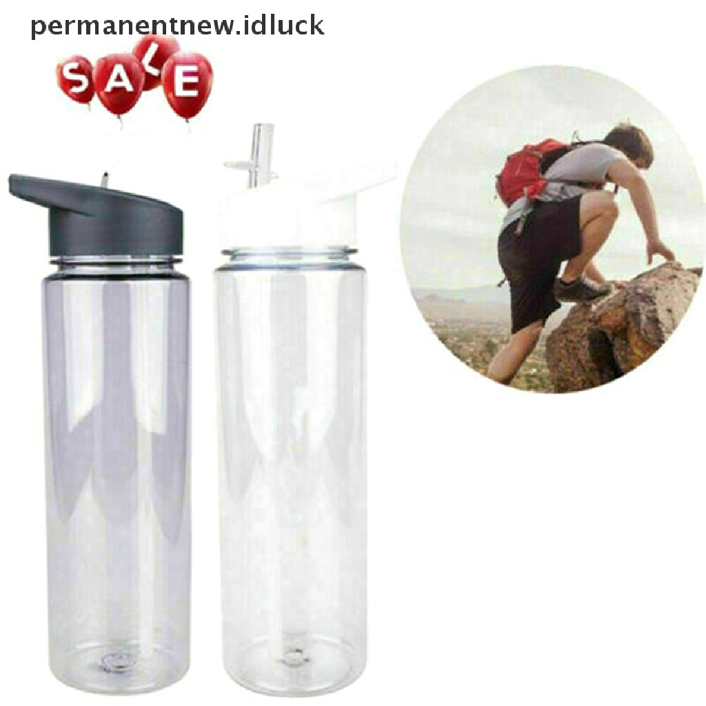 Botol Air Minum Portabel Bahan Plastik Kapasitas 750ml Dengan Sedotan Anti Bocor Untuk Olahraga