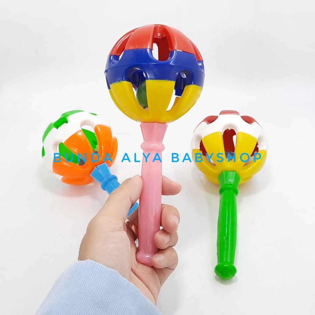 Mainan Krincingan Bola Bayi Bergagang - Mainan Anak Bayi - Mainan Edukasi Anak SNI - Mainan Bayi