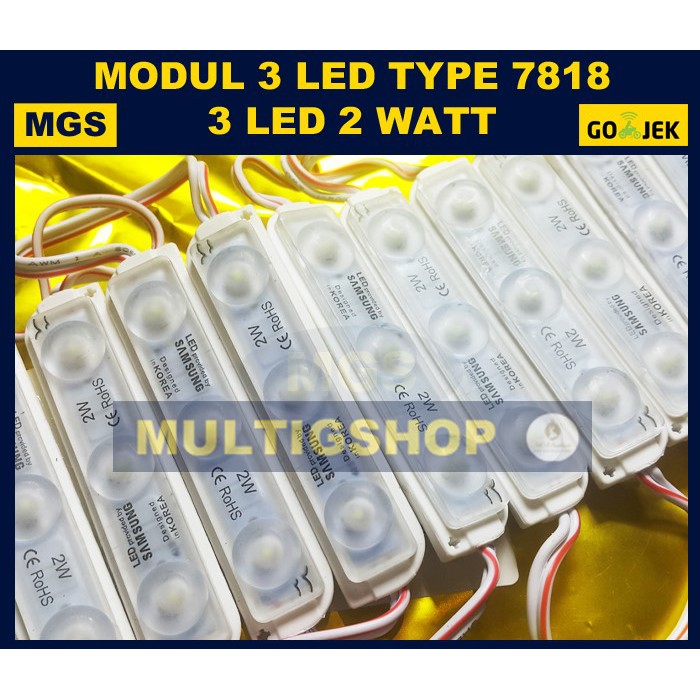 100 PCS LED MODUL 3030 3 LED 2W 7818 PUTIH