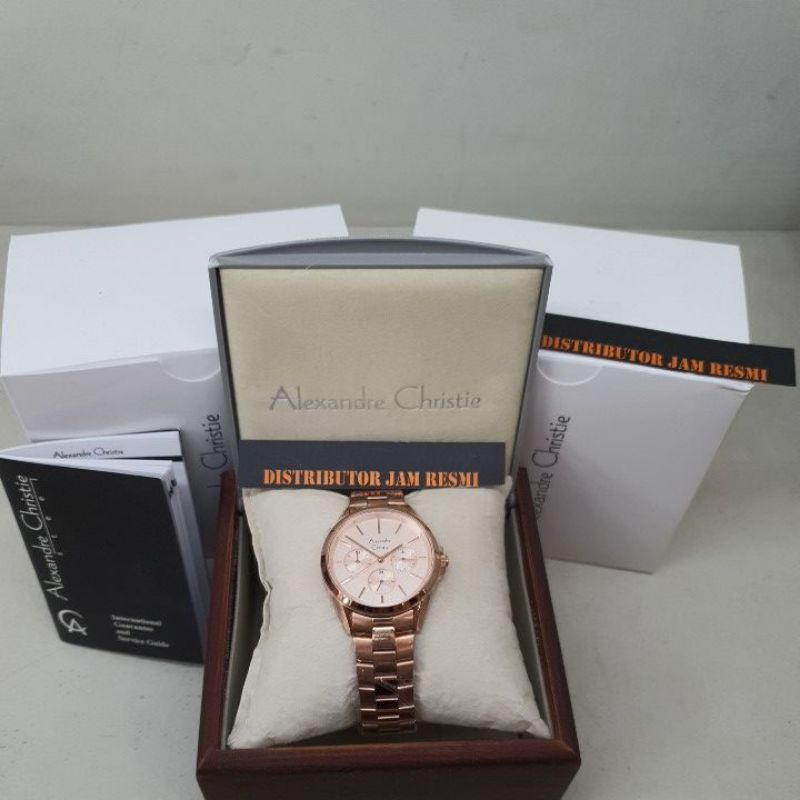 Jam Tangan Wanita Alexandre Christie AC2890BF AC 2890 BF AC2890 BF AC 2890BF Rose Gold Stainless