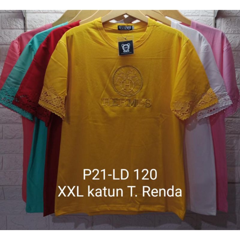 KAOS CATTON COMBED JUMBO tangan border XXL