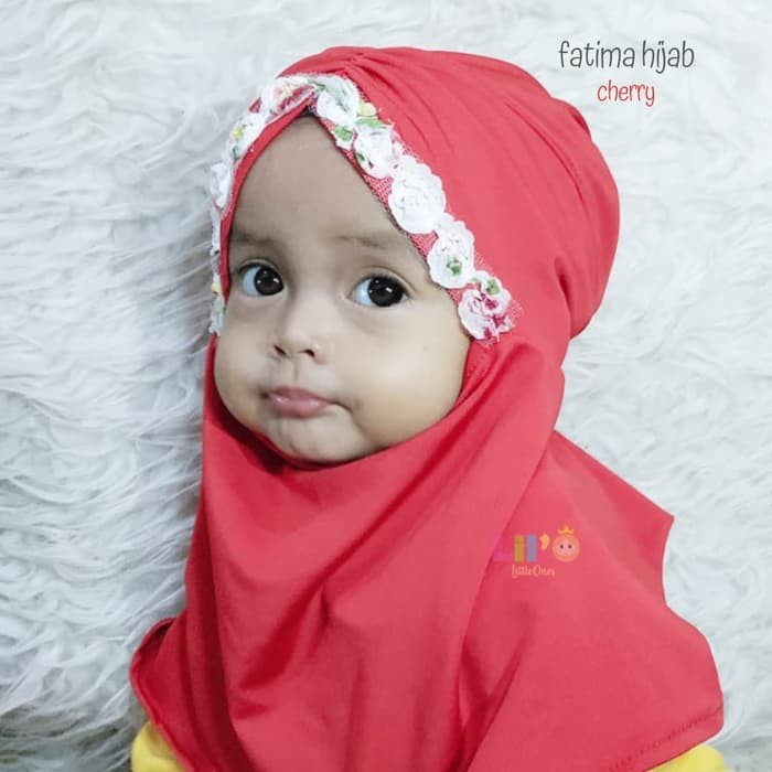 Lil'O Jilbab Series - Fatima Hijab / KerudungvAnak Bayi Perempuan - Fuschia S 1