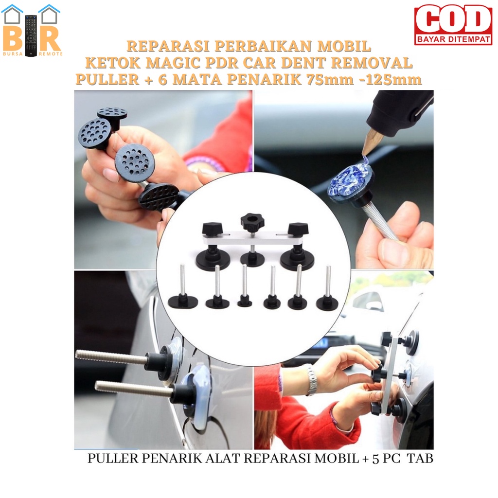 Reparasi Perbaikan MOBIL KETOK MAGIC PDR CAR DENT Removal puller +6 MATA penarik 75mm -125mm