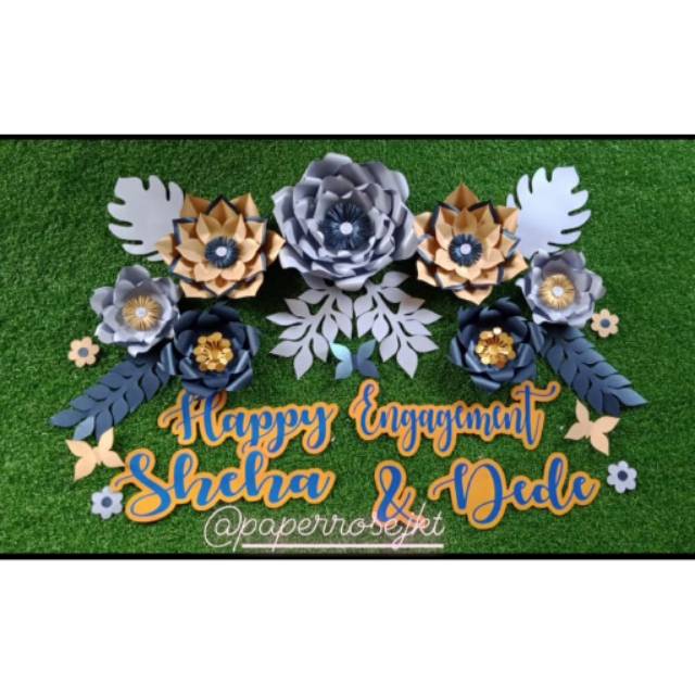

Paperflowers / bunga kertas Simple set B + Tulisan lengkap nama