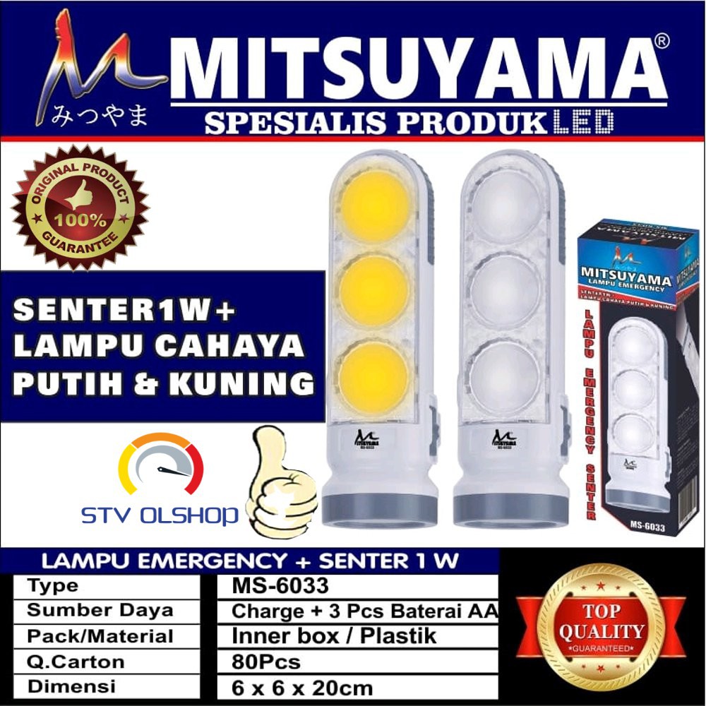 [MS-6033] Lampu Emergency Senter 2 Mode Lampu