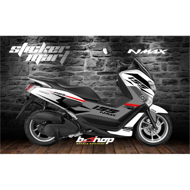 Sticker decal full body yamaha nmax putih lis hitam