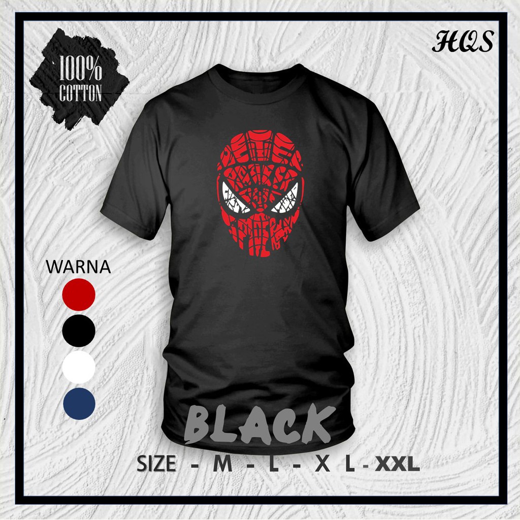 Kaos Distro Pria SPIDERMAN MASK Kaos T Shirt Oversize Branded Pria Cowok Dewasa Keren Murah Original