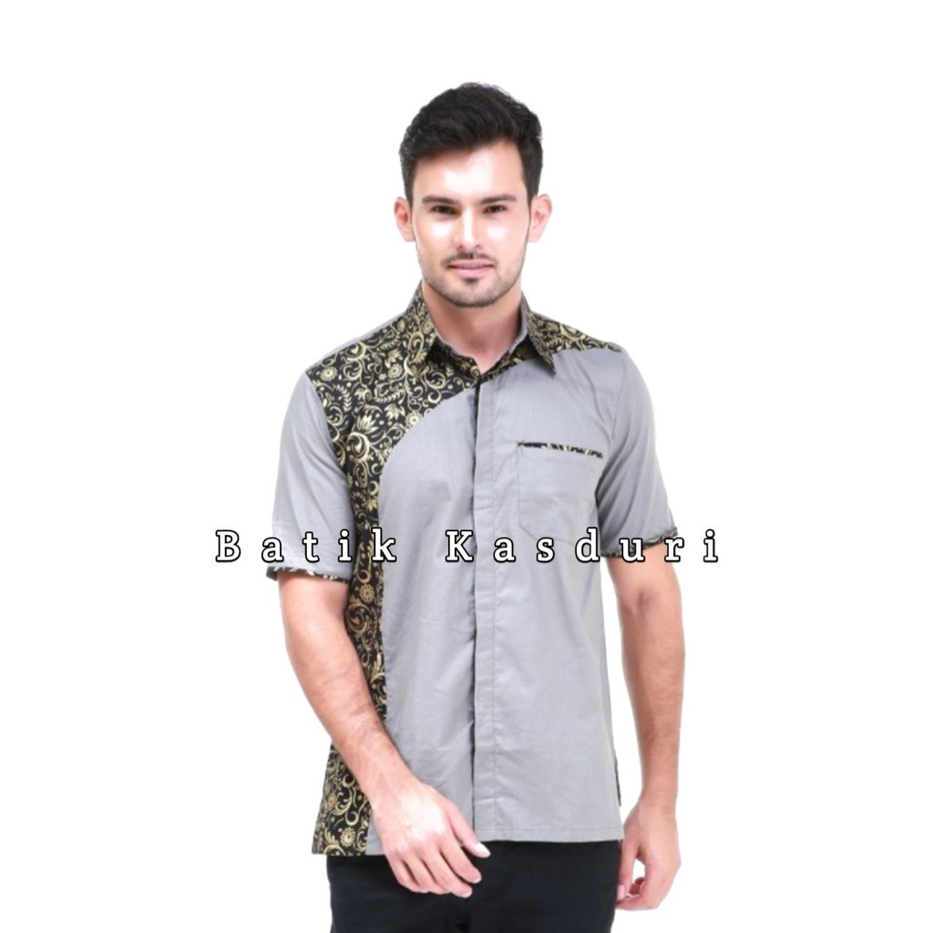 Kemeja Batik Pria Lengan Pendek Atasan Baju Batik Tradisional