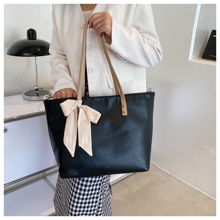 BJ57758 - BLACK/BROWN/WHITE - TAS TOTE WANITA FASHION IMPORT MODIS ELEGAN TERMURAH TERLARIS TERBARU BAGSTORE JAKARTA TAS BATAM CR7758