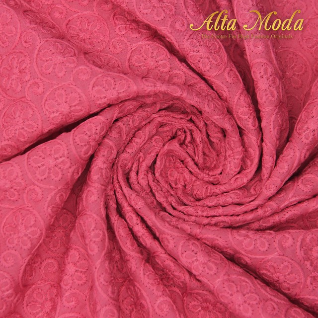 

Alta Moda Kain Katun Bordir Motif Bunga Circle Pink (1M)