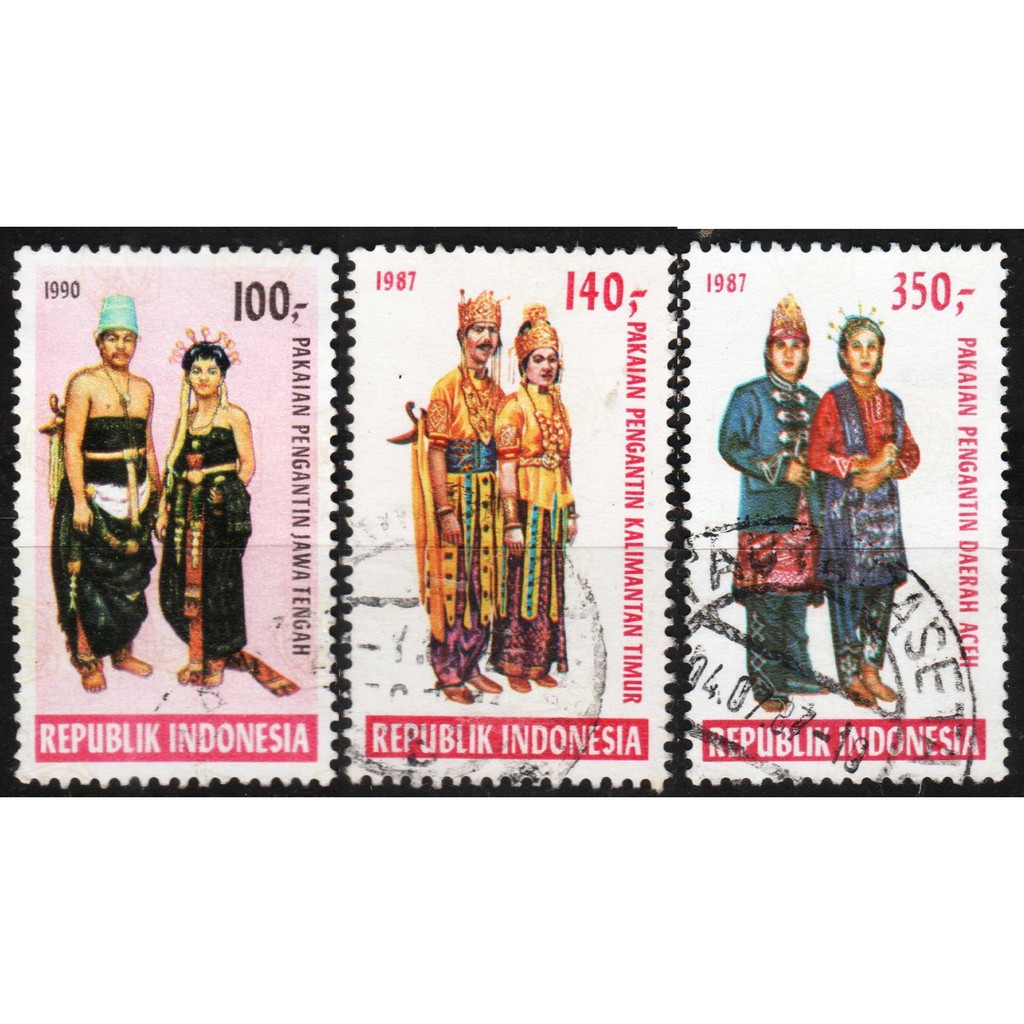 

Perangko Filateli I14 Indonesia VFU 3v Traditional Wedding Dress