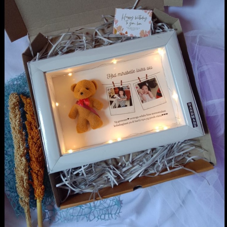 (CUSTOM) SPESIAL VALENTINE DAY PROMO Boneka Frame+ foto, uk. 29x21x3,5 cm BESAR  /figura 3d/custom f