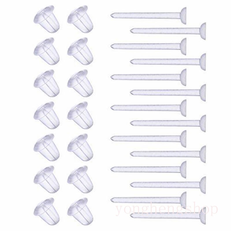 50pcs / Kantong Anting Tusuk Bahan Plastik Hypoallergenic Anti Alergi Transparan Untuk Wanita