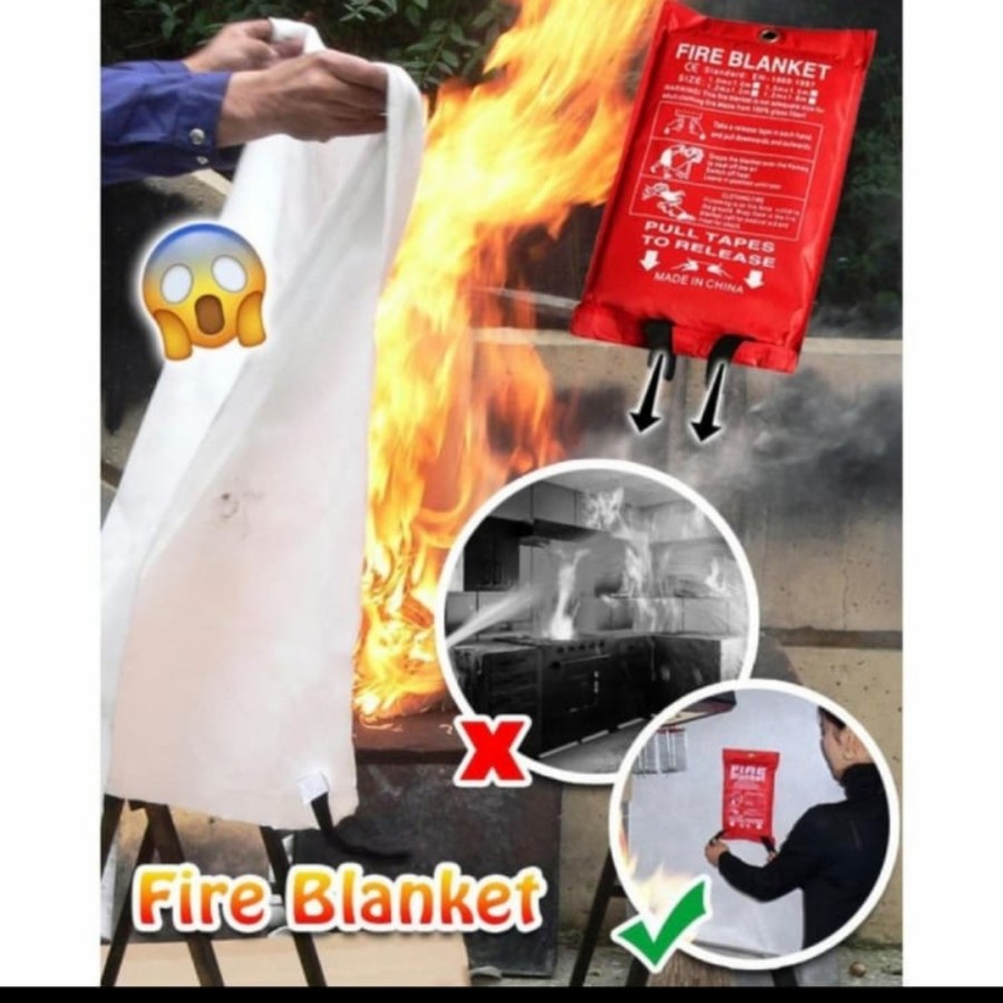 Fire Blanket Selimut Anti Api Pemadam Kebakaran Serbaguna High Quality