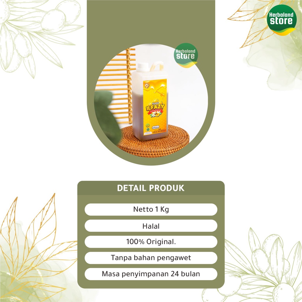 Madu ILFAZY Murni RAW HONEY Sumber NUTRISI dan ENERGY 1 kg