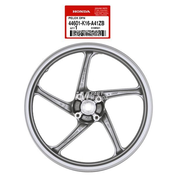 Velg Racing Depan Scoopy eSP K16 2015 2016 Ring 14 Silver Tapak Lebar Tubeless 44601-K16-A41ZB