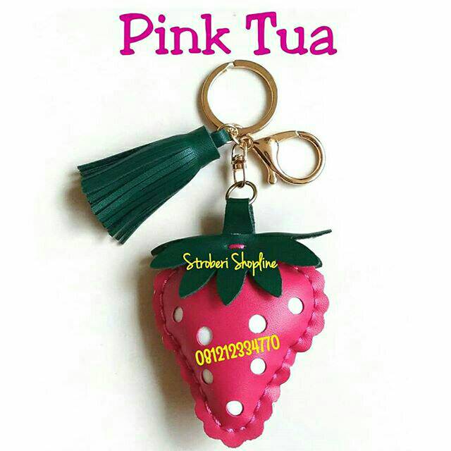 Gantungan Kunci/Gantungan Tas Strawberry Pink Tua