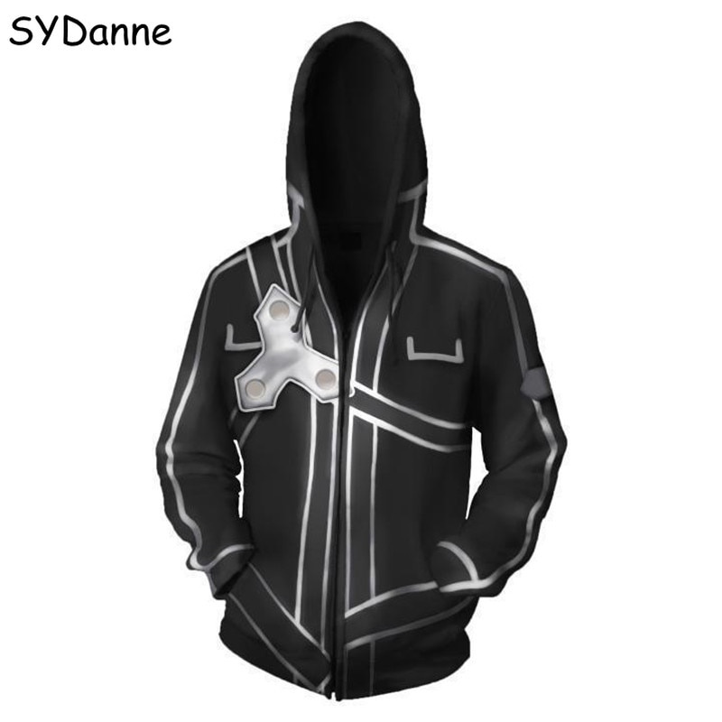 PREORDER Anime Sword Art Online Hooded Sweater Cosplay Costume Kirigaya Kazuto Kirito Hoodies Sweats
