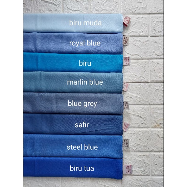 Hijab Segi Empat Basic Voal Umama Biru/Biru Muda/Biru Tua