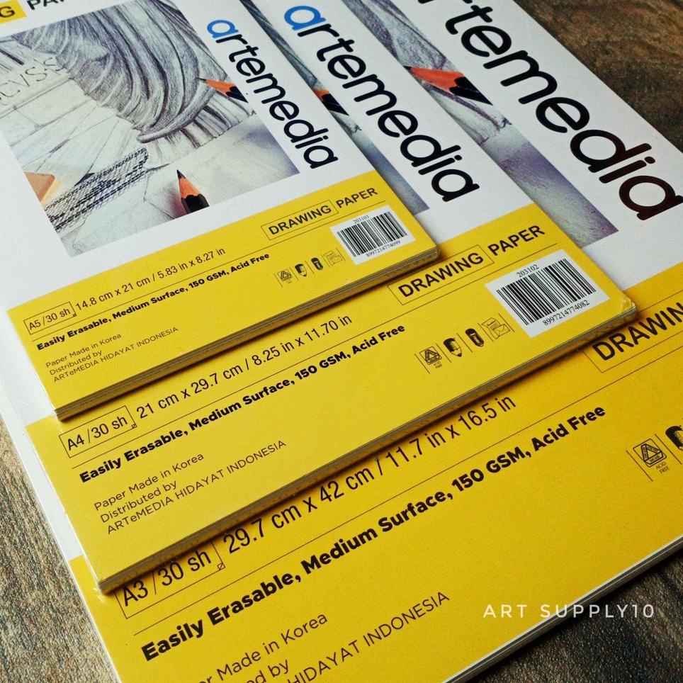 

[E6EYG9646] Artemedia Sketchbook Spiral A5 A4 A3 Wire Bound 150g 30s