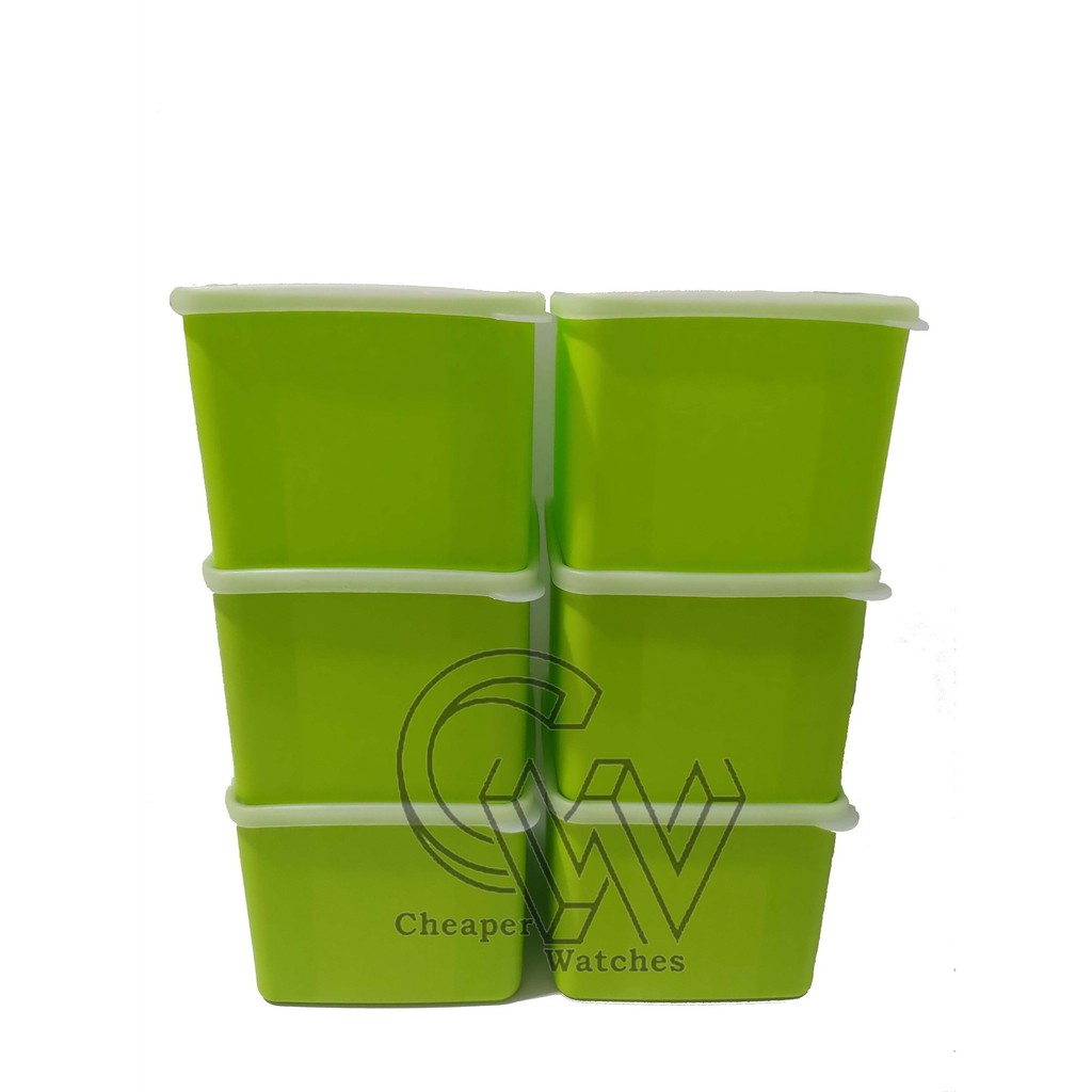 Cheaper-(6pcs)-Toples Plastik Persegi Berwarna Motif Premium Lunch Box 1000ML / 1 Liter Termurah COD