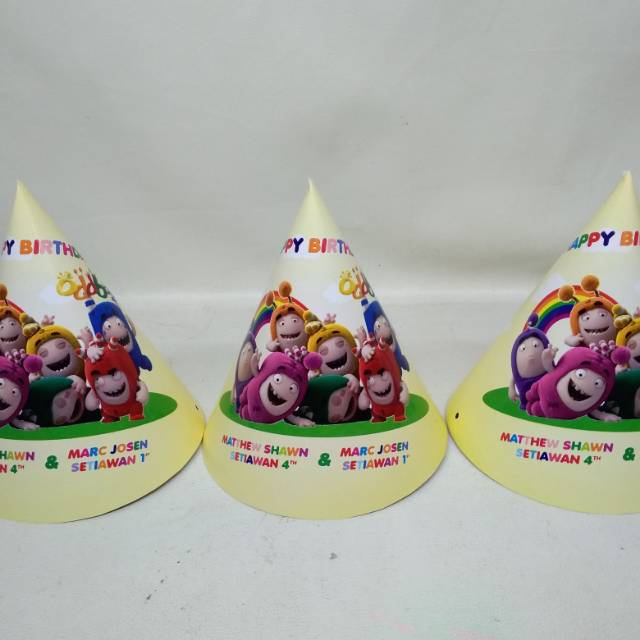 Topi kerucut odboods / topi ultah kerucut odboods