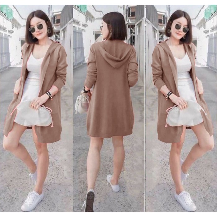 Long Cardigan Fashion Muslim Jumbo Longcardi LESTY Cardigan Wanita Bebyterry Fashion Muslim Kekinian
