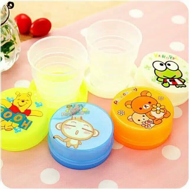 Gelas Lipat Anak Unik Karakter Serbaguna Portable Glass imut mini-2