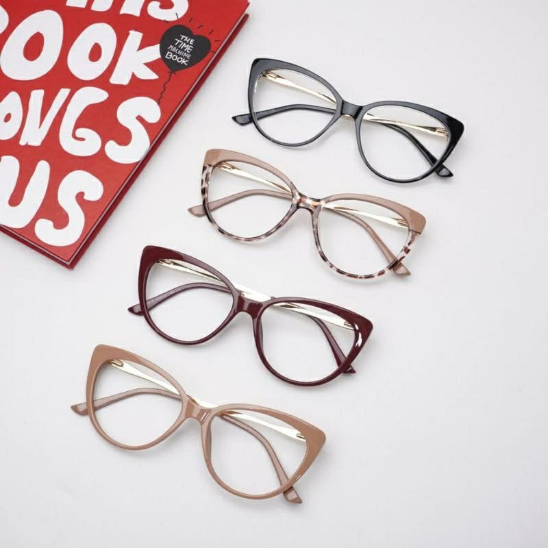 2IN1 Kacamata photocromic  cat eye wanita Eyeglasses Kacamata Korea Wanita Kacamata Anti Radiasi Wanita anti blue light Fashion