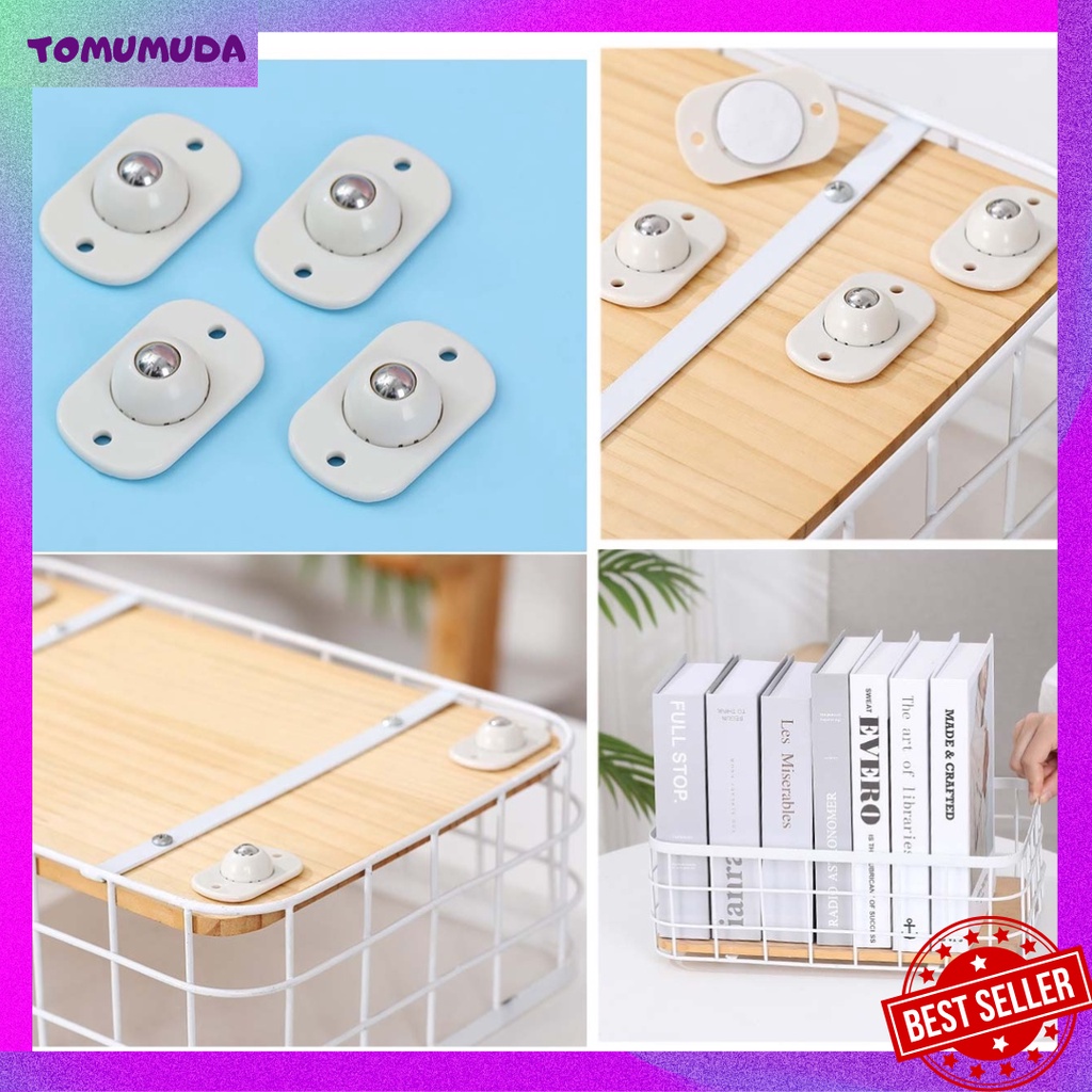 Tokomuda Roda Tempel 360 Stainless Untuk Tempat Sampah Segala Jenis Barang Furniture Box Storage Serbaguna 4 Pcs lls24