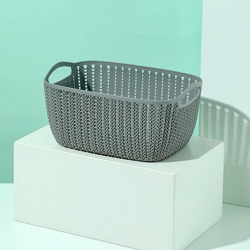 Keranjang Penyimpanan Rak Serbaguna Multifungsi Ukuran Kecil Persegi Plaited Rectangular Storage Bucket