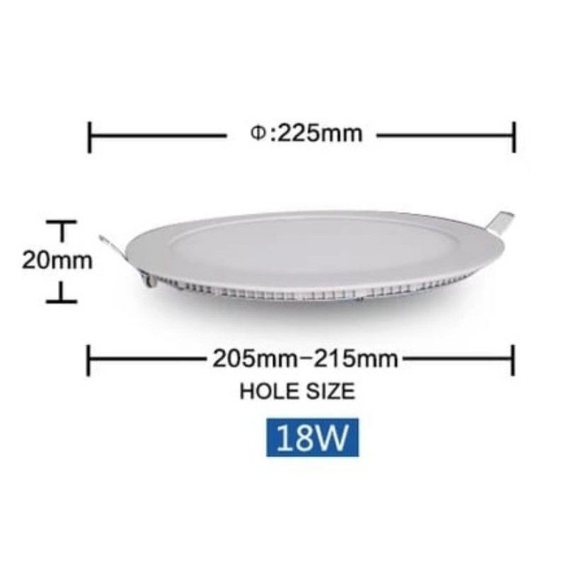 Lampu Downlight IB / Panel LED 18 Watt Bulat Tipis MS-518