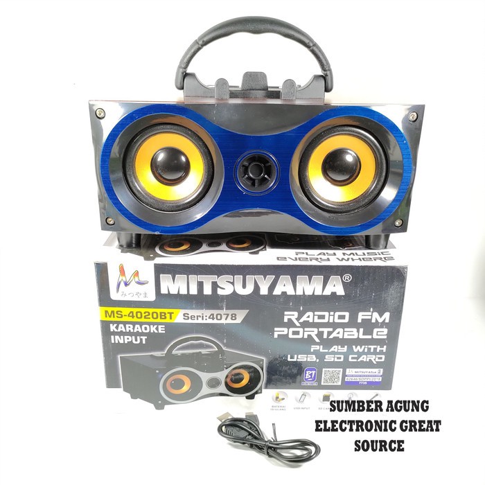 MS4078 Speaker Aktif Double Speaker Mitsuyama Karaoke Input USB Blueto