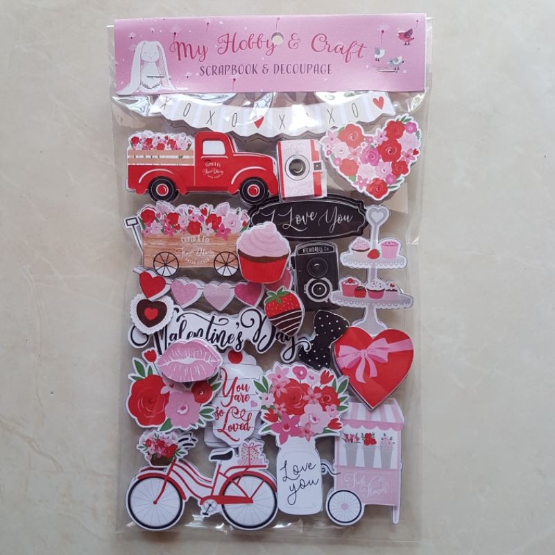 

Sticker Stiker Aesthetic Deco Anak 3D SCRAPBOOK "Valentine's Day