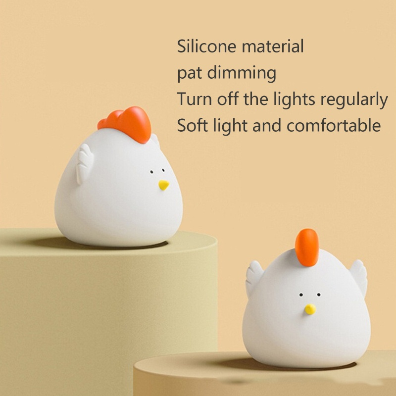 Zzz Lampu Led Bentuk Anak Ayam Bahan Silikon Dengan Sensor Sentuh Dimmable Rechargeable