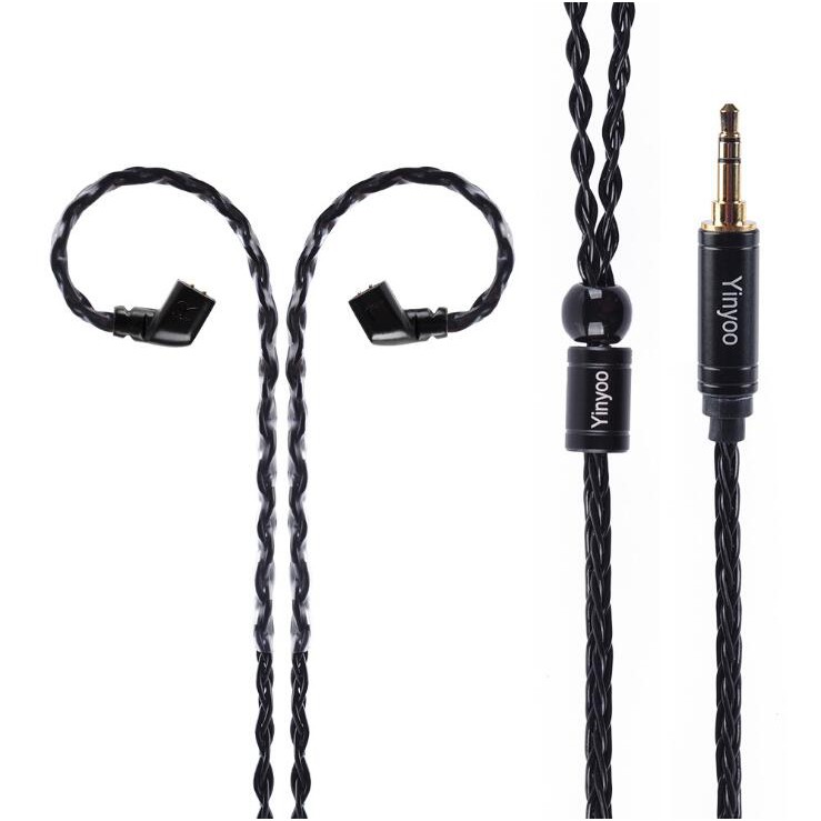 Yinyoo 8 Core Share Kabel Tembaga Lapis Silver 3.5 / 2.5 / 4.4mm dengan mmcx 2pin for KZ ZSN ZS10 pro