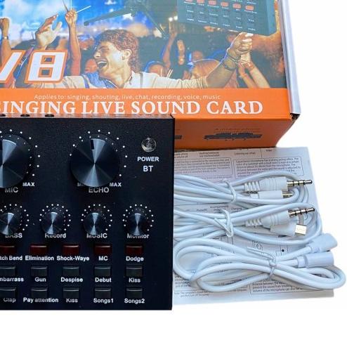 ➳ MIXIO V8S PREMIUM Live Streaming Soundcard Adapter Phone Laptop Microphone ♂
