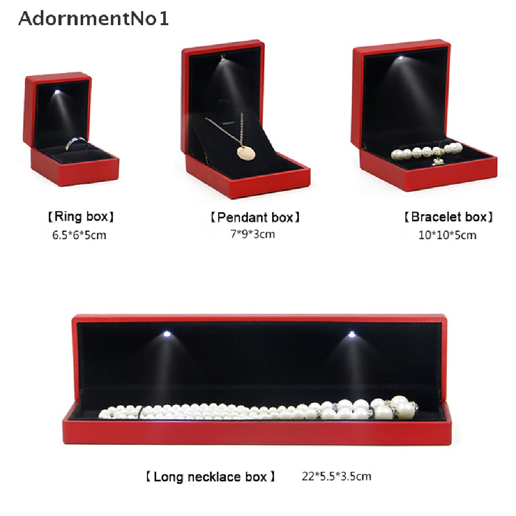 (AdornmentNo1) Kotak Penyimpanan Kalung / Gelang / Cincin Dengan Lampu LED Untuk Hadiah Pernikahan