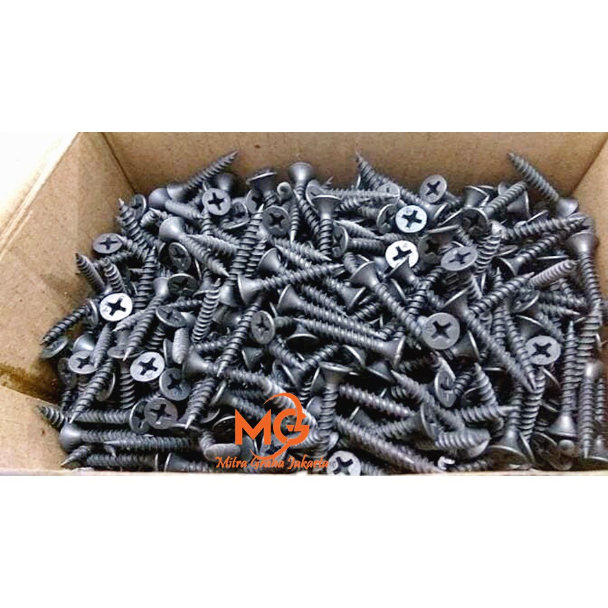 SEKRUP GYPSUM 6X1 ( 2 CM ) / SKRUP GIBSUN HITAM / DRYWALL SCREWS BERKUALITAS MGJ-1