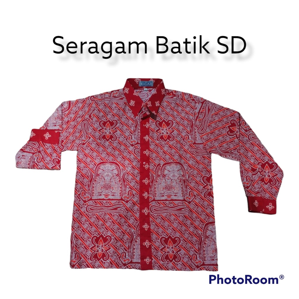 Seragam Sekolah Batik Merah SD Panjang
