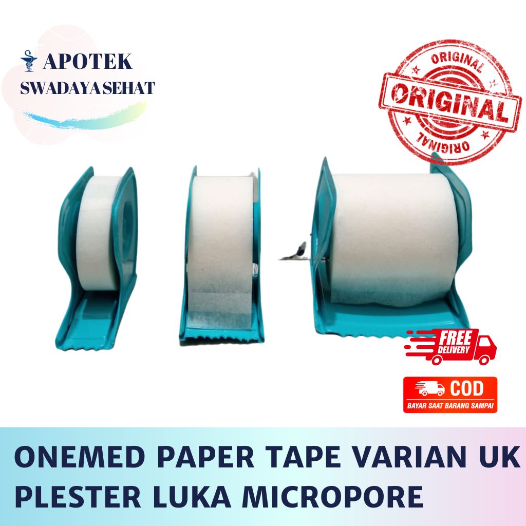 ONEMED ISOPORE PAPER TAPE 5 CM 2.5Cm 1.25 CM Micropore Panjang 9.2 M Plester Penutup Luka Mikropor P3K Isopor Isopor